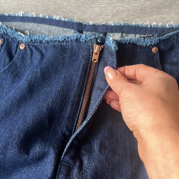 Asos straight leg distressed hem and waist nwt mens dark jeans size 34 x 34 - Picture 5 of 10